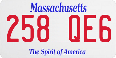 MA license plate 258QE6