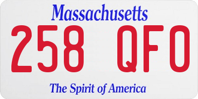 MA license plate 258QF0
