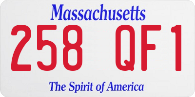 MA license plate 258QF1
