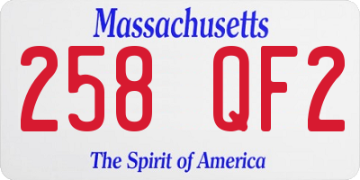 MA license plate 258QF2