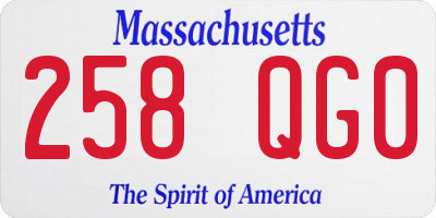 MA license plate 258QG0