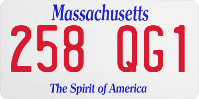 MA license plate 258QG1