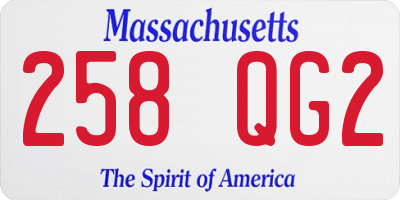 MA license plate 258QG2