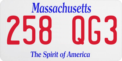 MA license plate 258QG3