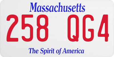 MA license plate 258QG4