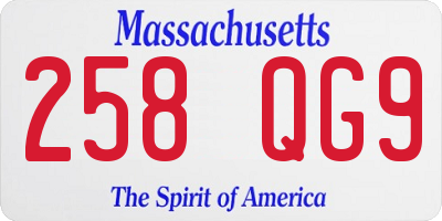 MA license plate 258QG9