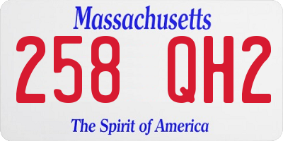 MA license plate 258QH2