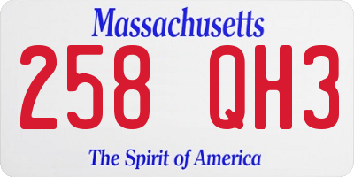 MA license plate 258QH3
