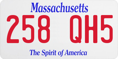 MA license plate 258QH5