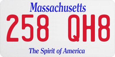 MA license plate 258QH8