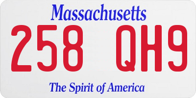 MA license plate 258QH9