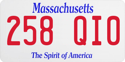 MA license plate 258QI0