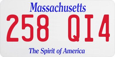 MA license plate 258QI4