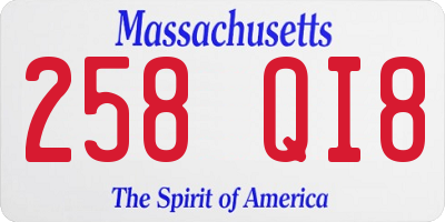 MA license plate 258QI8