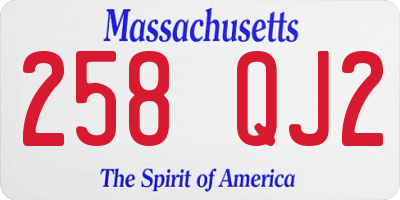 MA license plate 258QJ2