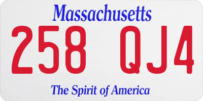 MA license plate 258QJ4