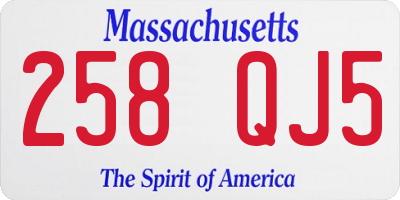 MA license plate 258QJ5