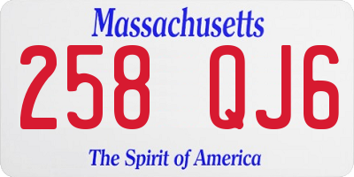 MA license plate 258QJ6