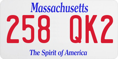 MA license plate 258QK2