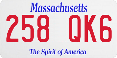 MA license plate 258QK6