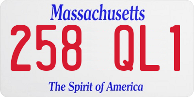 MA license plate 258QL1