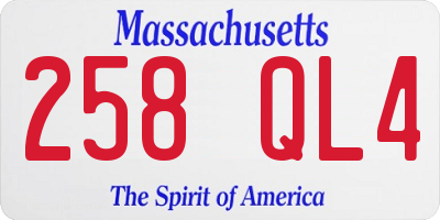 MA license plate 258QL4