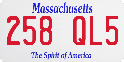 MA license plate 258QL5