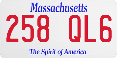 MA license plate 258QL6