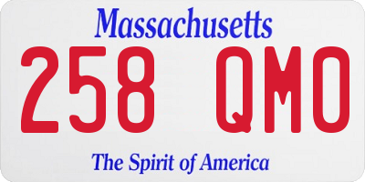 MA license plate 258QM0