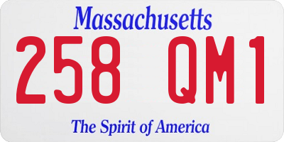 MA license plate 258QM1