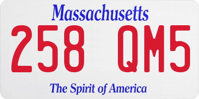 MA license plate 258QM5