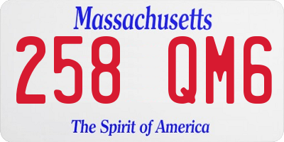 MA license plate 258QM6