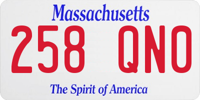 MA license plate 258QN0