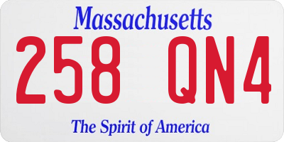 MA license plate 258QN4