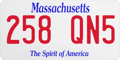 MA license plate 258QN5