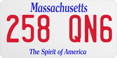 MA license plate 258QN6