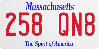 MA license plate 258QN8