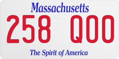 MA license plate 258QO0