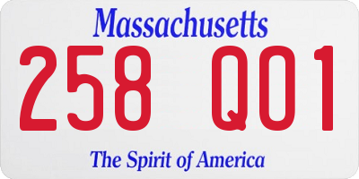 MA license plate 258QO1