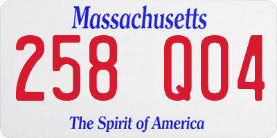 MA license plate 258QO4