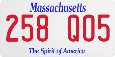 MA license plate 258QO5