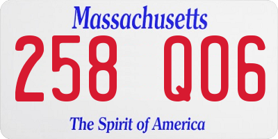 MA license plate 258QO6