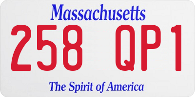 MA license plate 258QP1