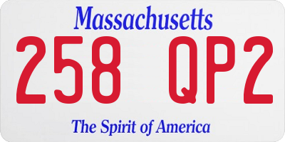 MA license plate 258QP2