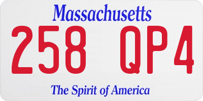 MA license plate 258QP4