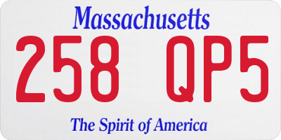 MA license plate 258QP5