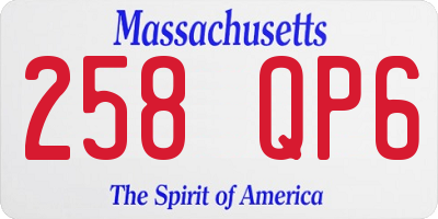 MA license plate 258QP6