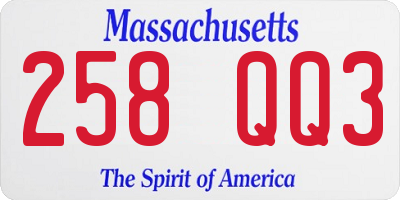 MA license plate 258QQ3