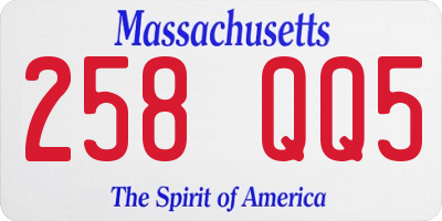 MA license plate 258QQ5
