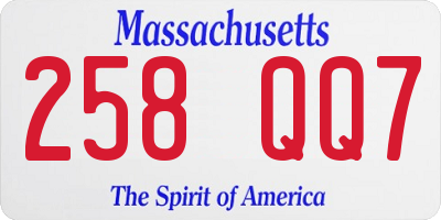 MA license plate 258QQ7